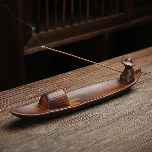 1 piece of incense candle holder Fisherman fishing