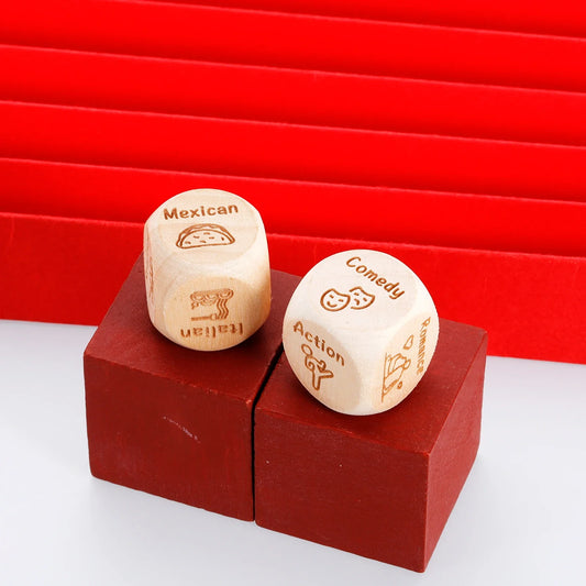 2pcs Funny Date Night Dices for Couple Food Movie Decision Dice for Him Her Boyfriend Valentine's Day Anniversary Christmas Gift